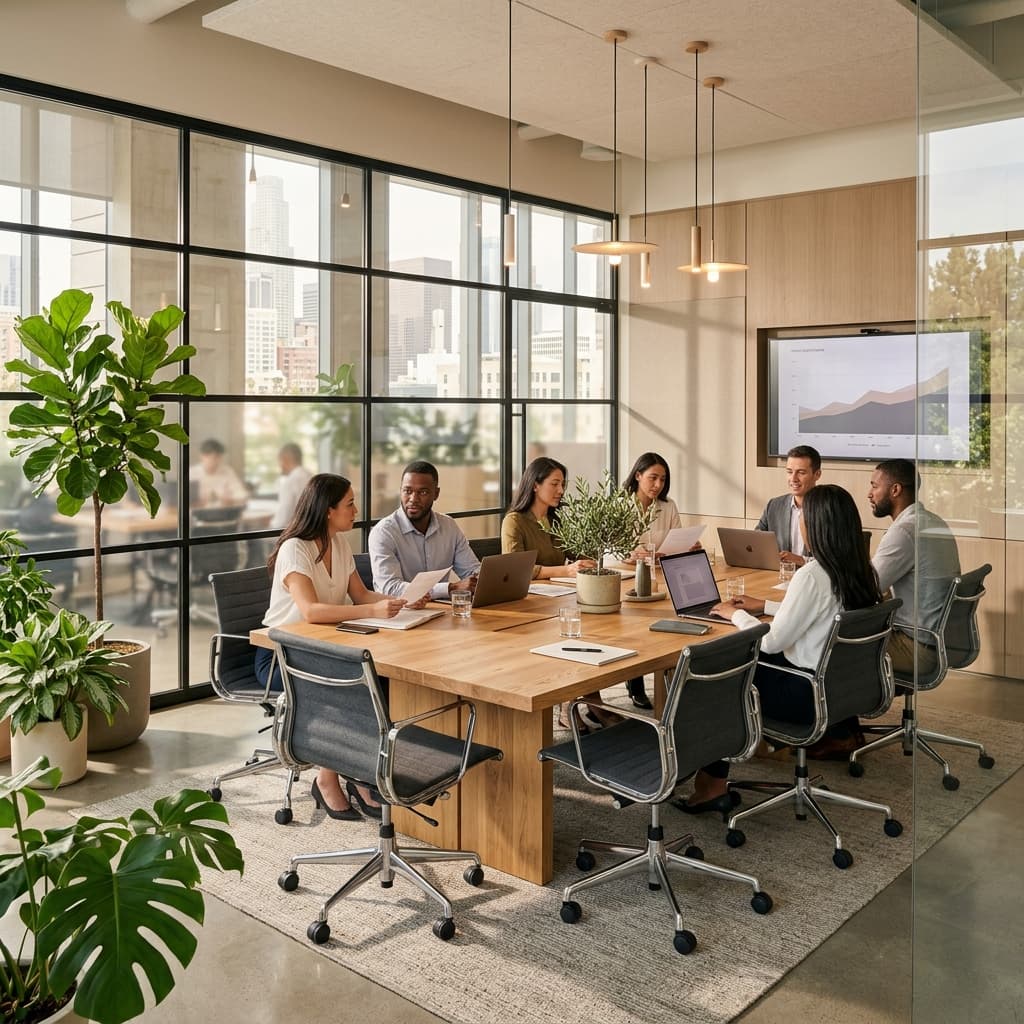 Coworkings e salas corporativas